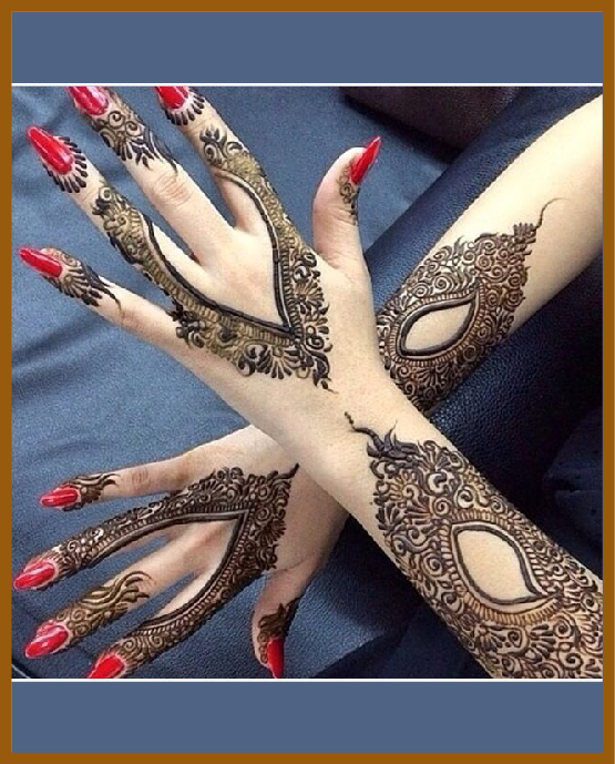 Simple Stylish Back Hand Mehndi With Arabic Twist